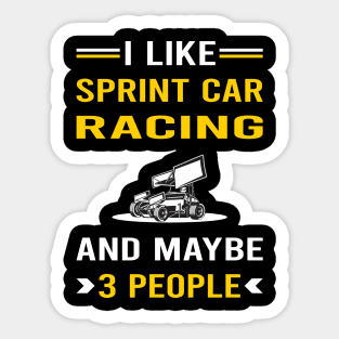3 People Sprint Car Cars Racing Sticker